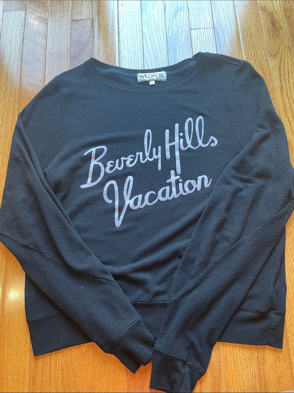 Wildfox Black 'Beverly Hills Vacation' Crewneck Sweater